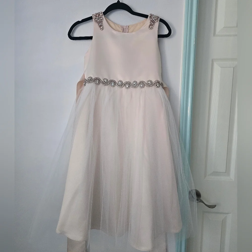 Petite Adele Little Girls Champagne Rhinestone.  Size 11-12